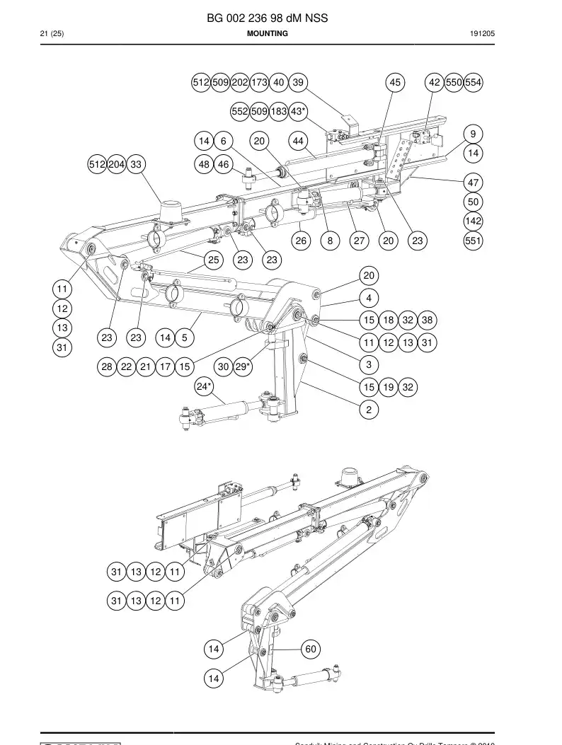 BG00223698d BG 002 236 98d Mounting - Sandvik Technical Drawing