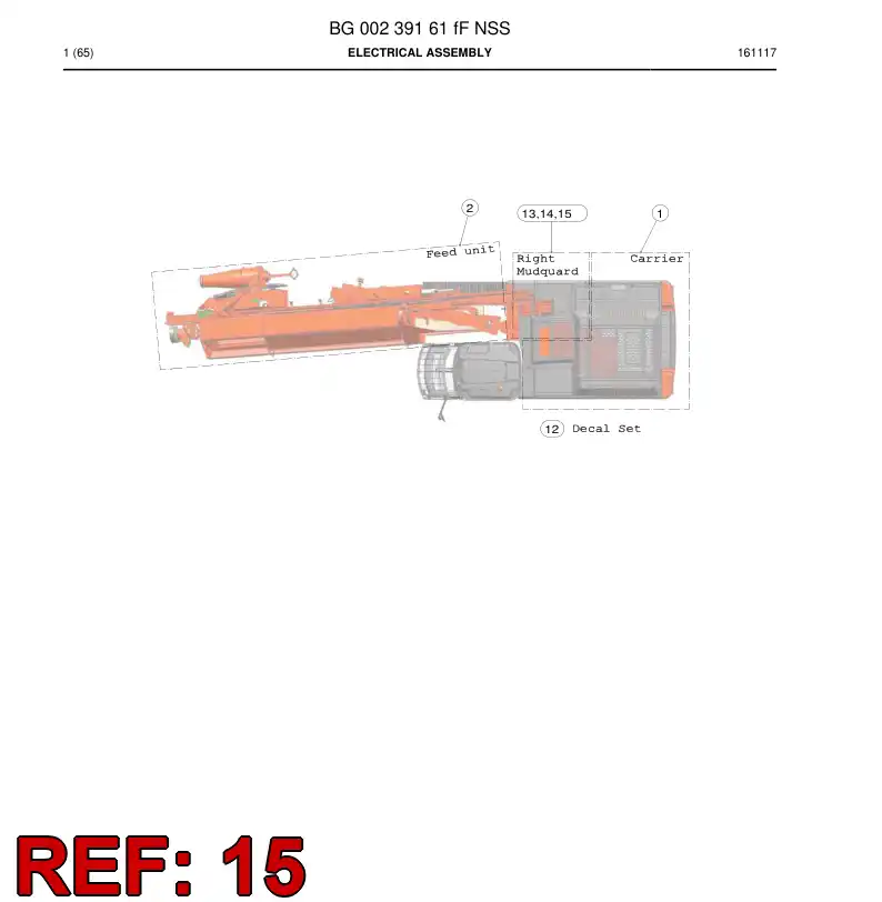 BG00223716b BG 002 237 16b Electrical Assembly - Sandvik Technical Drawing