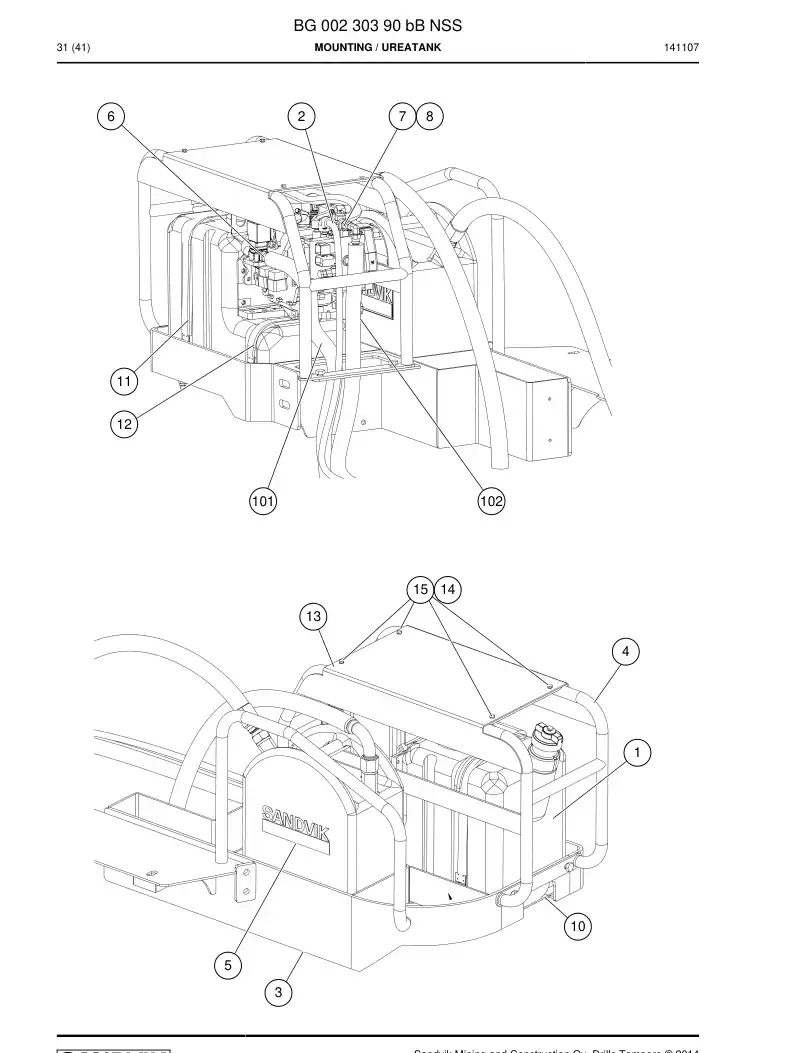 BG00224322b BG 002 243 22b Protection, Chassis - Sandvik Technical Drawing