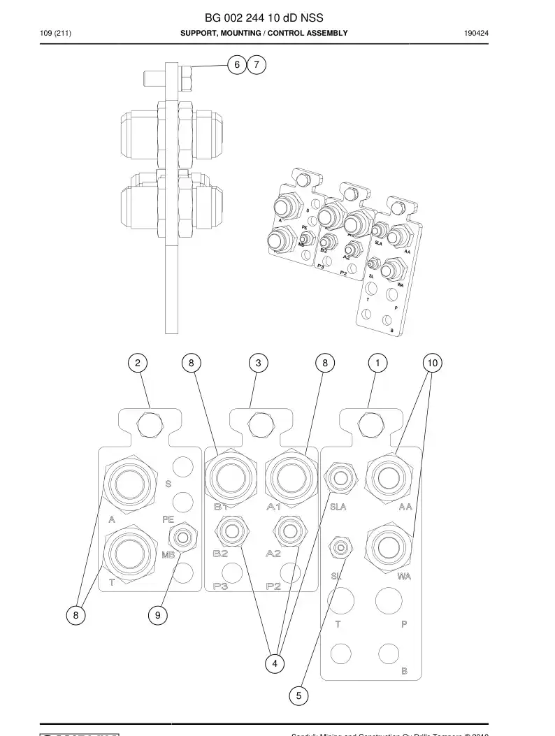 BG00224410d BG 002 244 10d Support, Mounting - Sandvik Technical Drawing