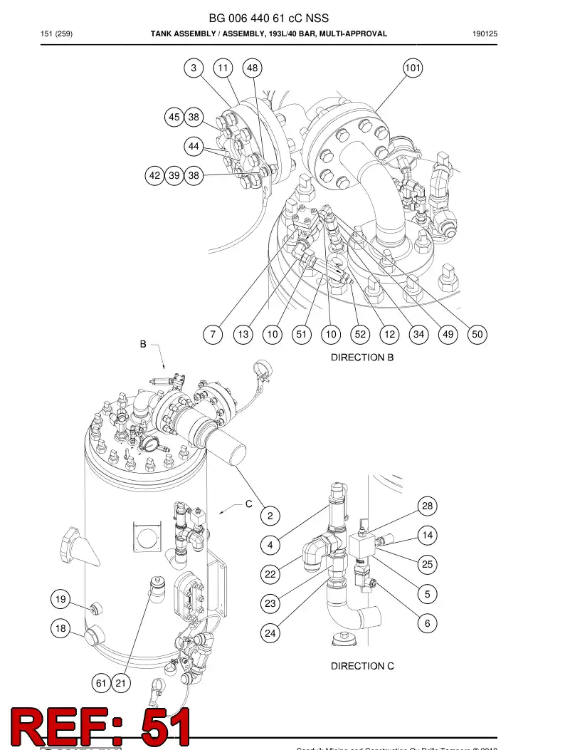 BG00224941a BG 002 249 41a Valve, Check - Sandvik Technical Drawing