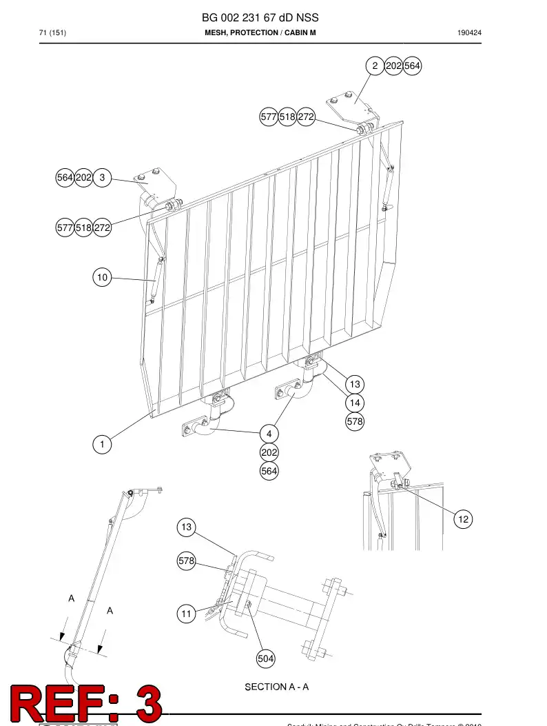 BG00225014a BG 002 250 14a Support - Sandvik Technical Drawing