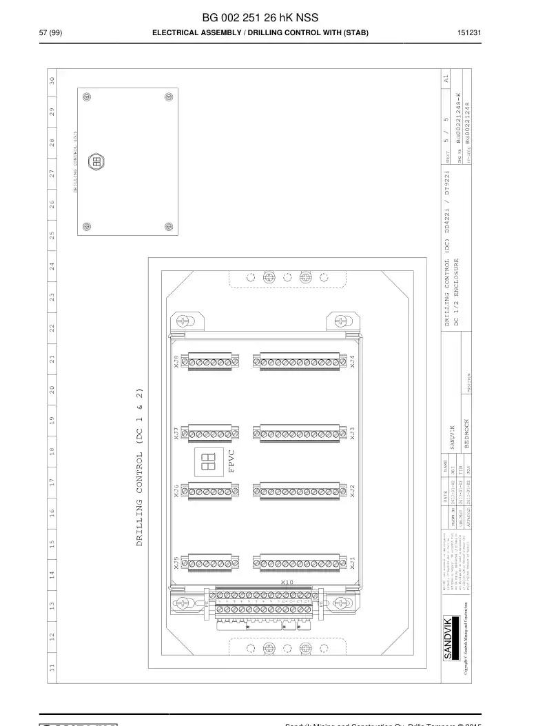BG00225126m BG 002 251 26m Electrical Assembly - Sandvik Technical Drawing