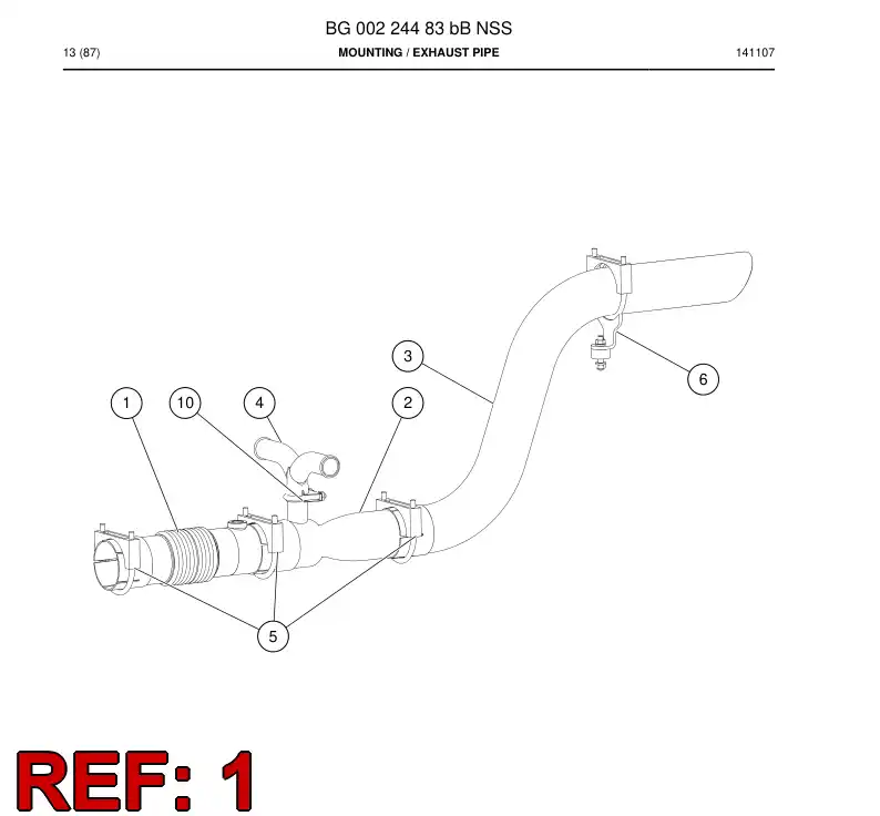 BG00225308a BG 002 253 08a Pipe Assembly - Sandvik Technical Drawing