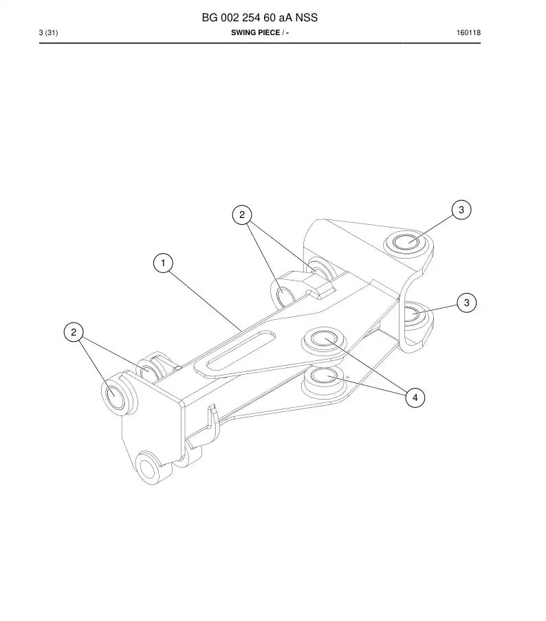 BG00225460a BG 002 254 60a Swing Piece - Sandvik Technical Drawing