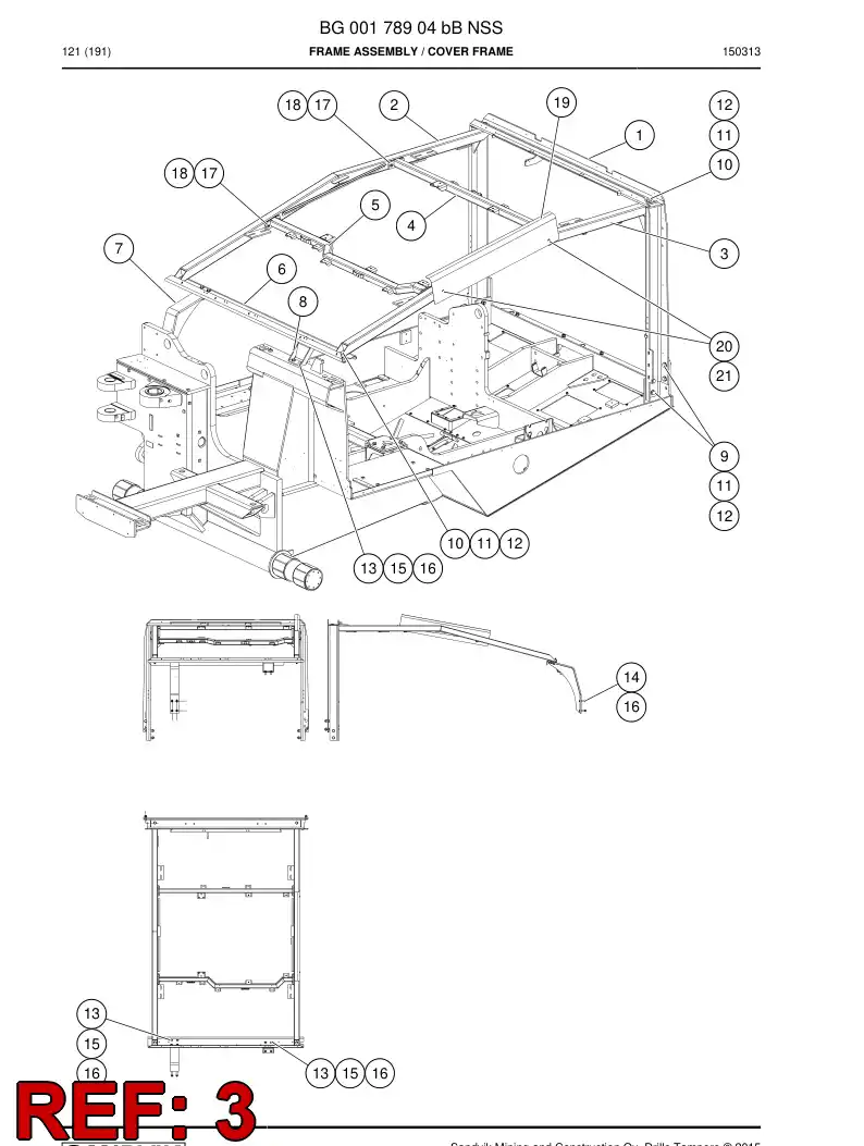 BG00225657b BG 002 256 57b Beam - Sandvik Technical Drawing