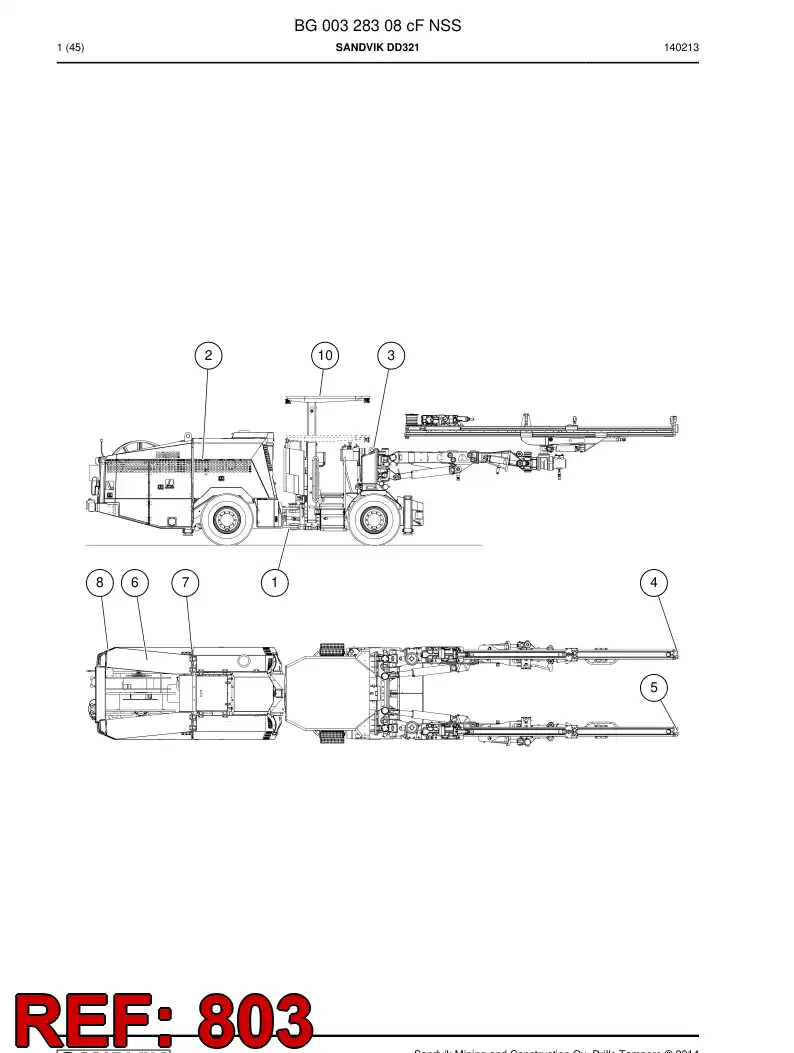 BG00225853f BG 002 258 53f Hosing Set - Sandvik Technical Drawing