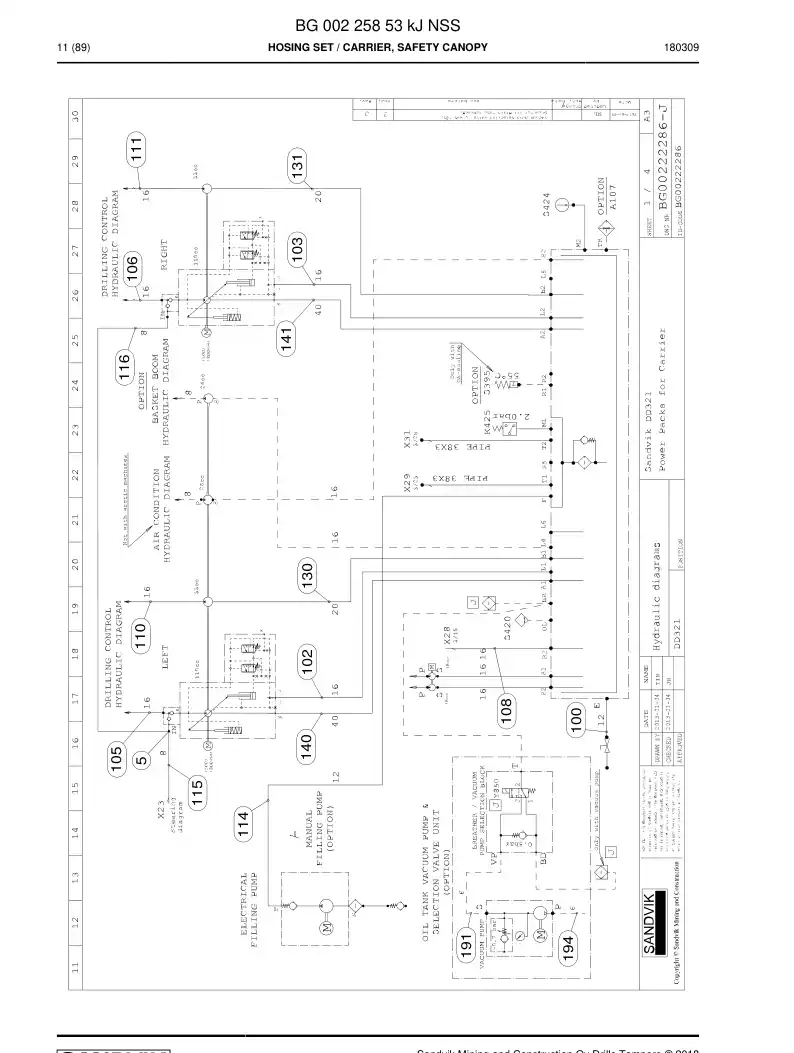 BG00225853k BG 002 258 53k Hosing Set - Sandvik Technical Drawing
