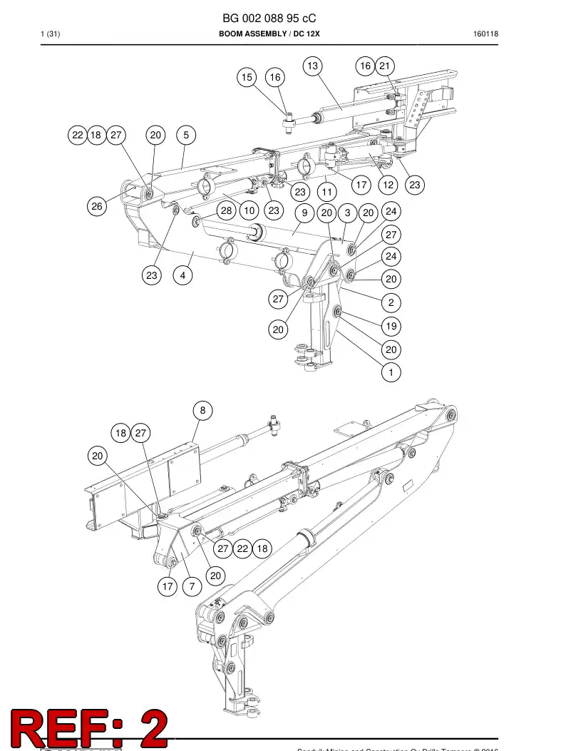 BG00225879a BG 002 258 79a Pushrod - Sandvik Technical Drawing