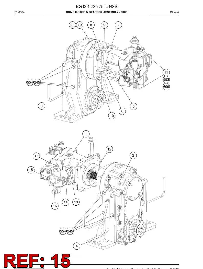 BG00226626a BG 002 266 26a Valve, By-pass - Sandvik Technical Drawing