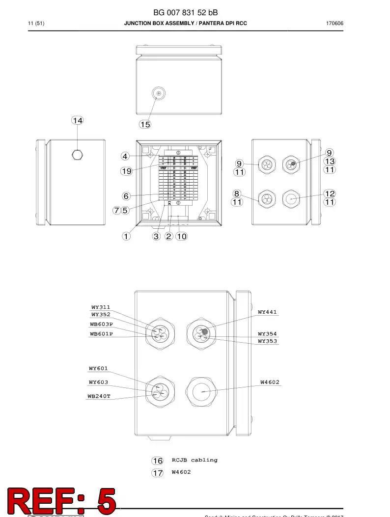 BG00226800a BG 002 268 00a Terminal Block, Feed-Through - Sandvik Technical Drawing