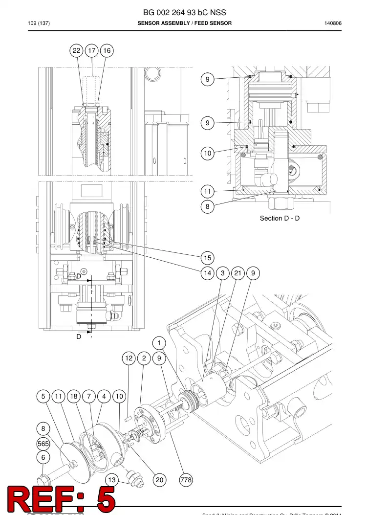BG00227046a BG 002 270 46a Plate - Sandvik Technical Drawing