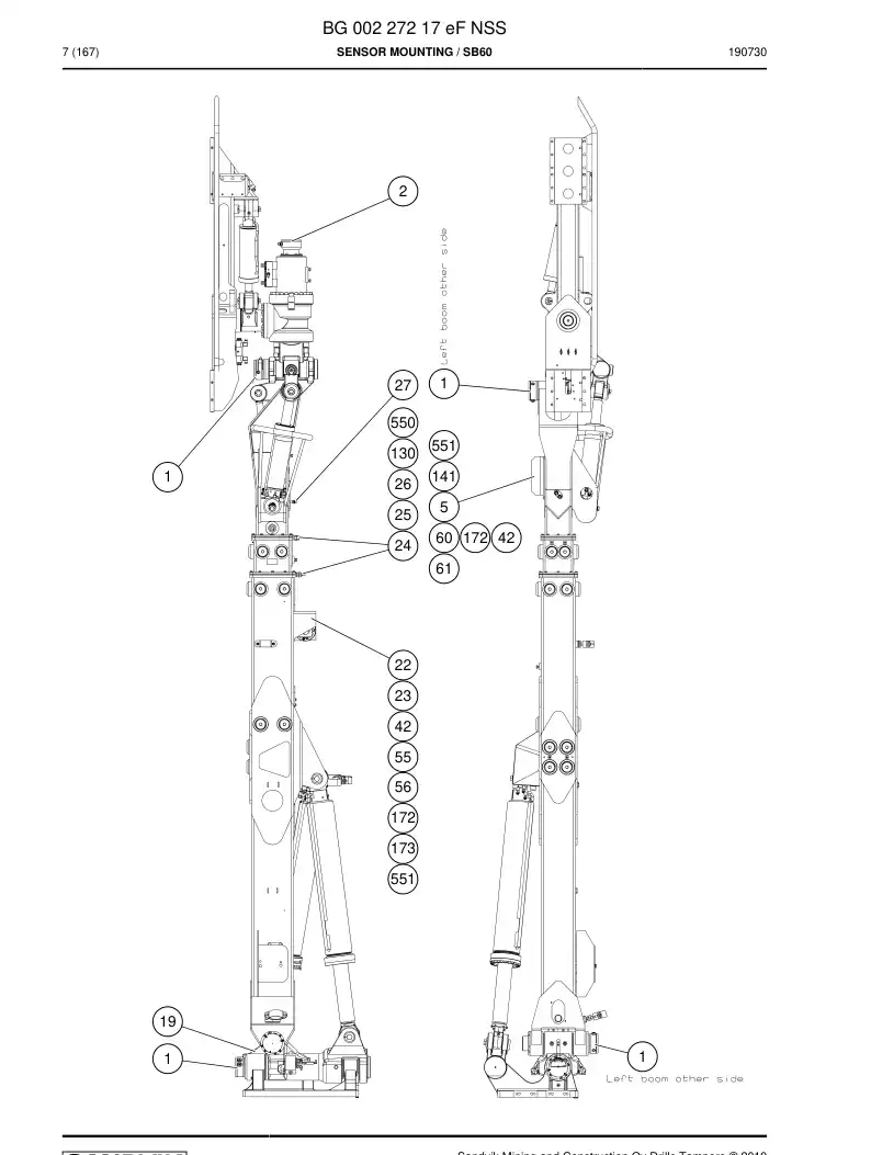 BG00227217e BG 002 272 17e Sensor Mounting - Sandvik Technical Drawing
