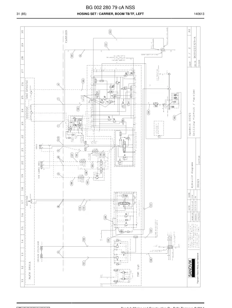 BG00228079c BG 002 280 79c Hosing Set - Sandvik Technical Drawing