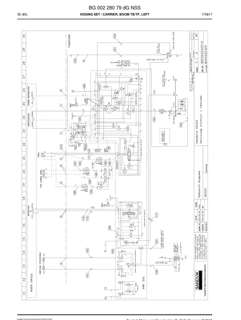 BG00228079d BG 002 280 79d Hosing Set - Sandvik Technical Drawing