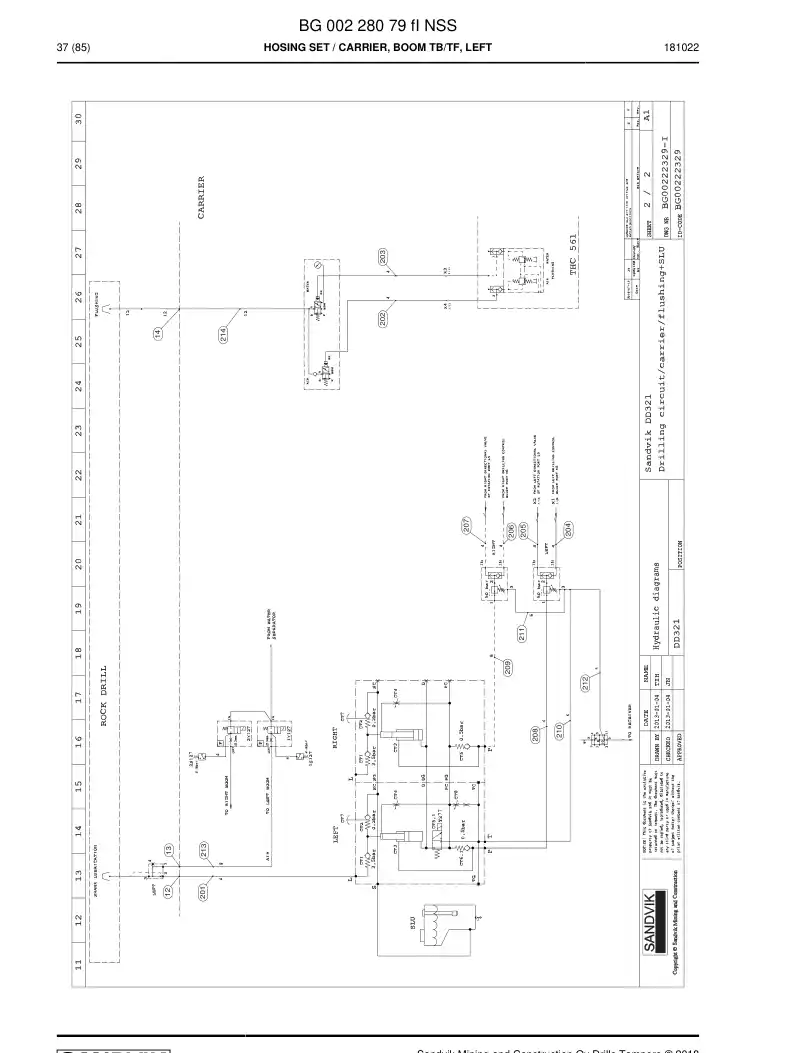 BG00228079f BG 002 280 79f Hosing Set - Sandvik Technical Drawing