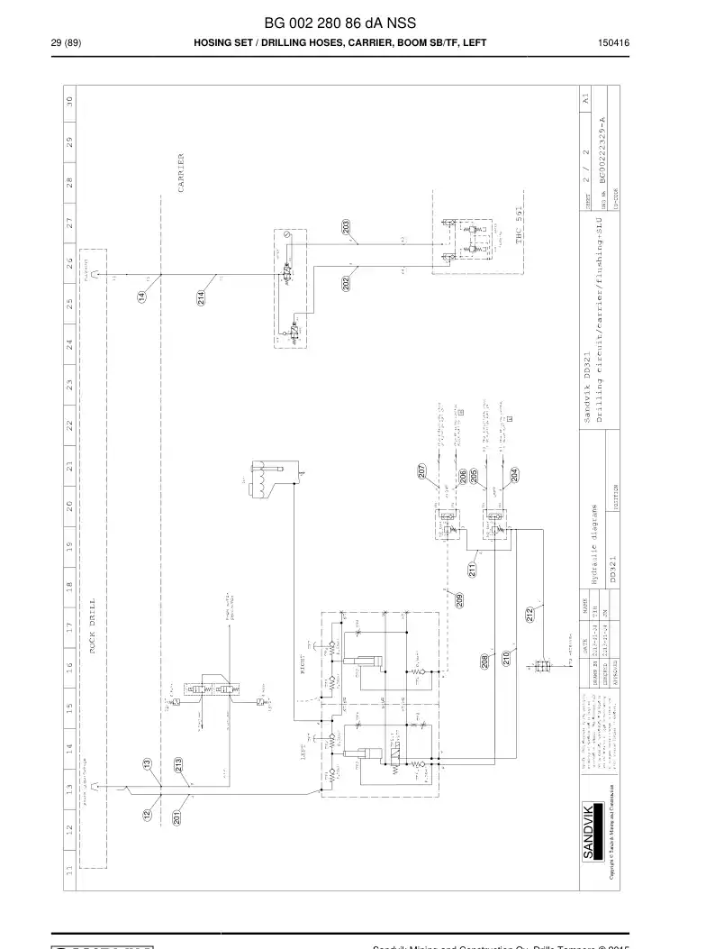 BG00228086d BG 002 280 86d Hosing Set - Sandvik Technical Drawing