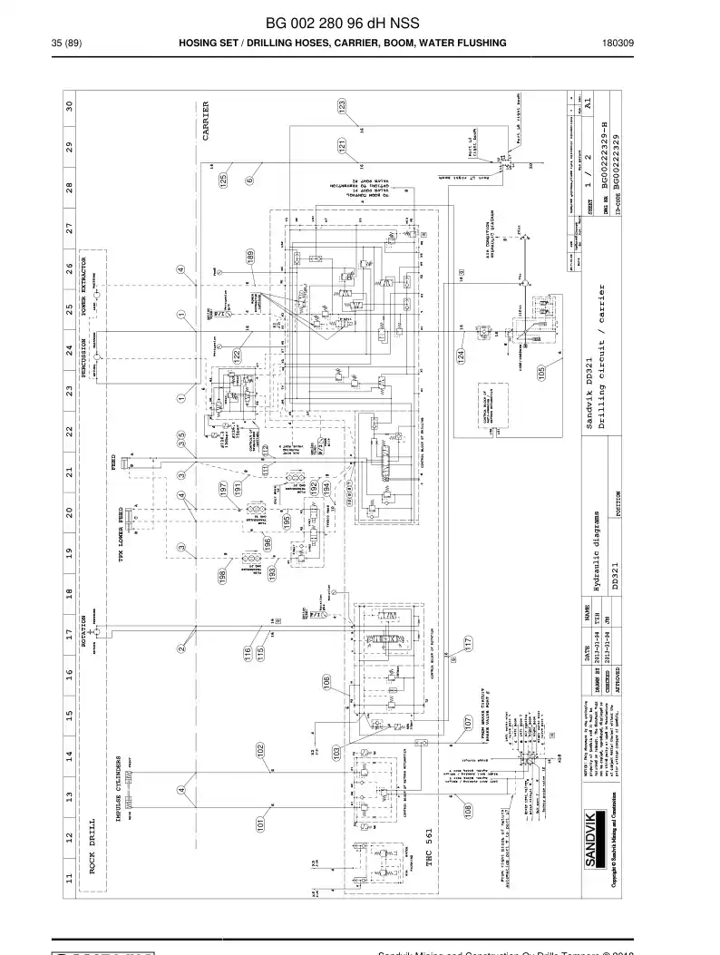 BG00228096d BG 002 280 96d Hosing Set - Sandvik Technical Drawing