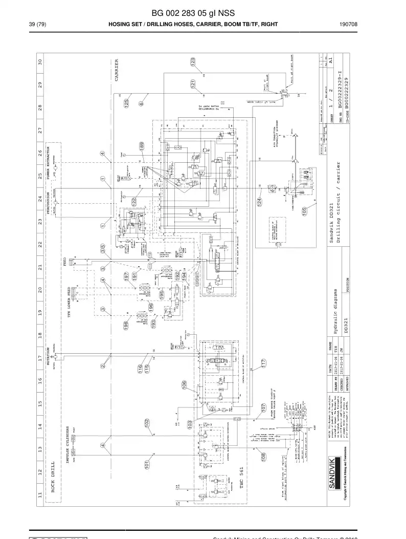 BG00228305g BG 002 283 05g Hosing Set - Sandvik Technical Drawing
