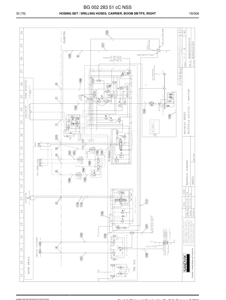BG00228351c BG 002 283 51c Hosing Set - Sandvik Technical Drawing