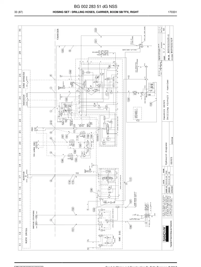 BG00228351d BG 002 283 51d Hosing Set - Sandvik Technical Drawing