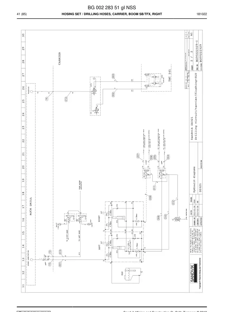 BG00228351g BG 002 283 51g Hosing Set - Sandvik Technical Drawing