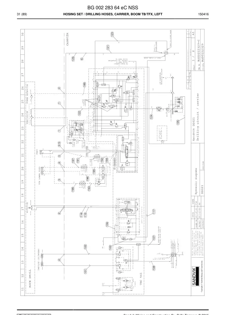 BG00228364e BG 002 283 64e Hosing Set - Sandvik Technical Drawing