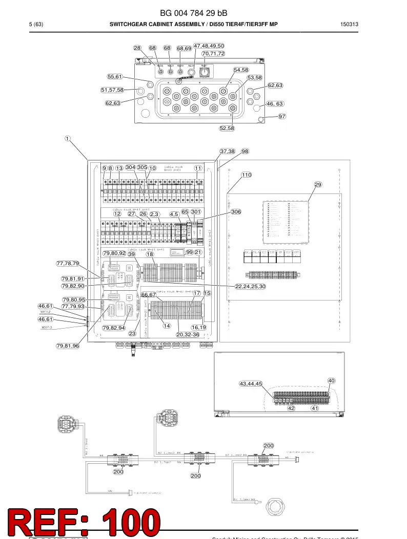 BG00228425b BG 002 284 25b Cable Assembly - Sandvik Technical Drawing