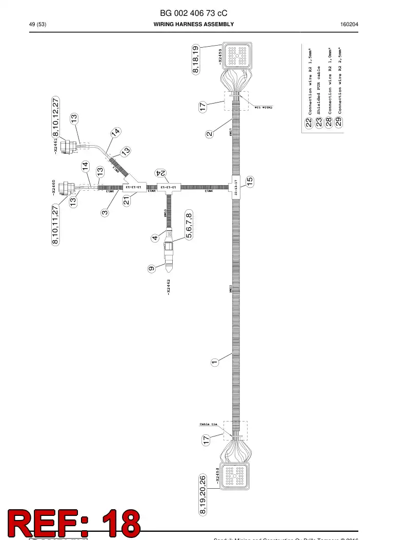 BG00228470a BG 002 284 70a Connector - Sandvik Technical Drawing