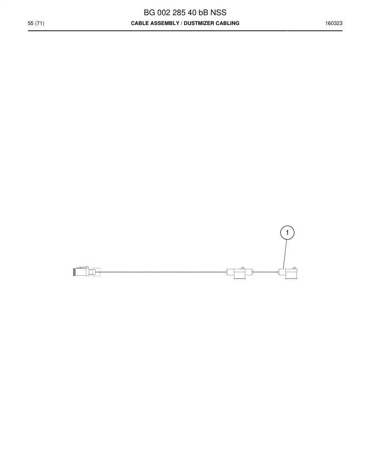 BG00228540b BG 002 285 40b Cable Assembly - Sandvik Technical Drawing