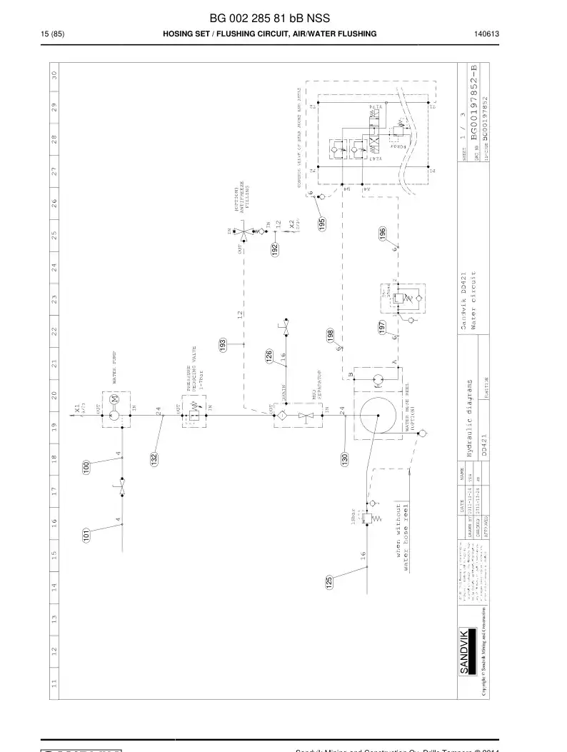 BG00228581b BG 002 285 81b Hosing Set - Sandvik Technical Drawing