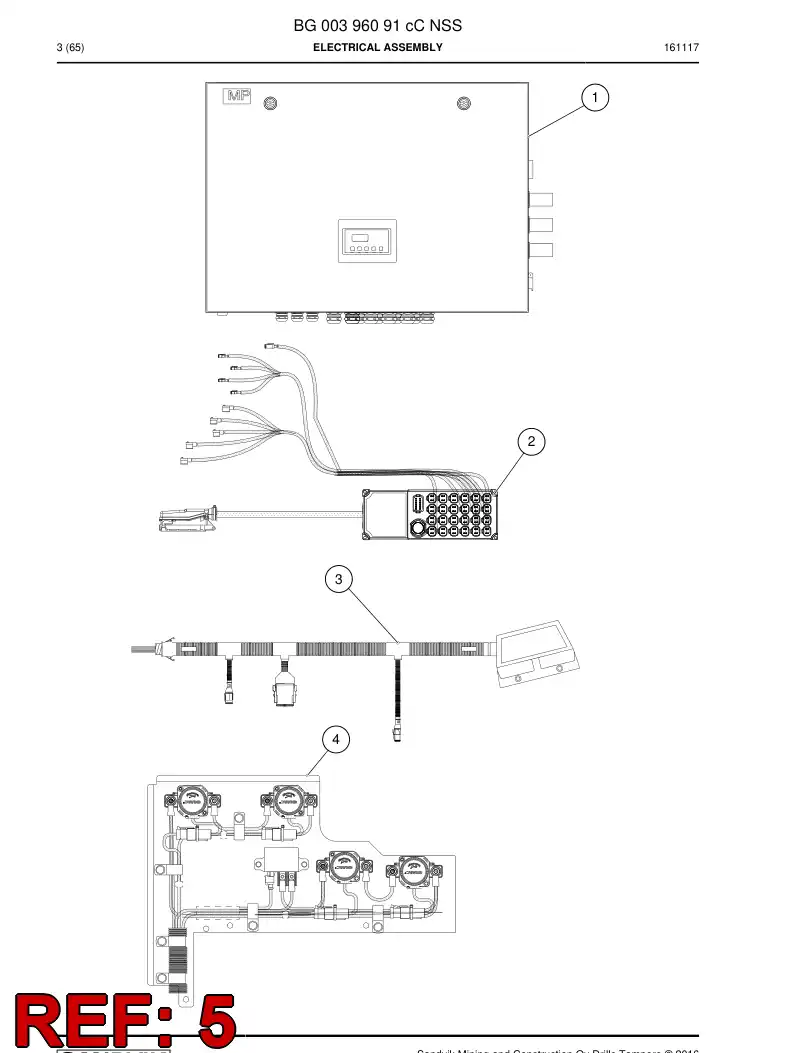 BG00228637d BG 002 286 37d Wiring Harness Assembly - Sandvik Technical Drawing