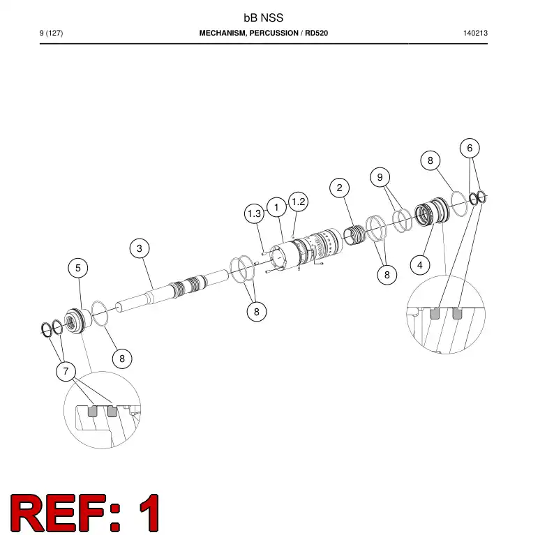 BG00228990a BG 002 289 90a Cylinder, Pilot - Sandvik Technical Drawing