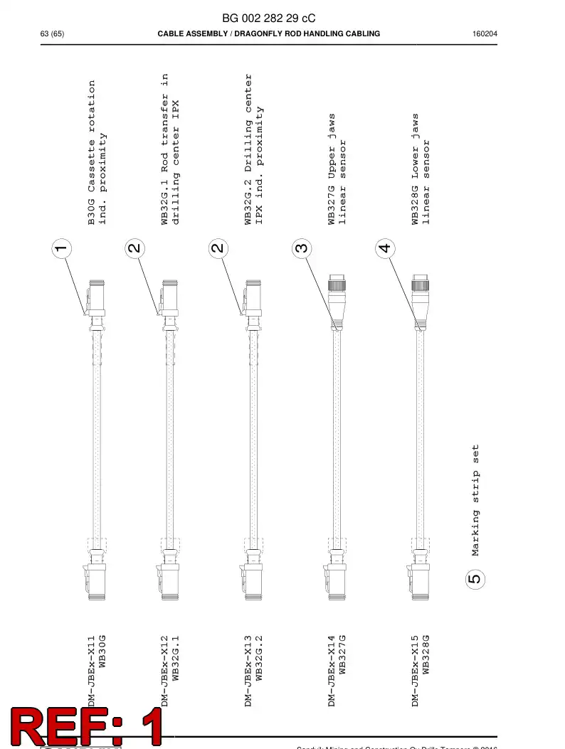 BG00229030a BG 002 290 30a Cable Assembly - Sandvik Technical Drawing