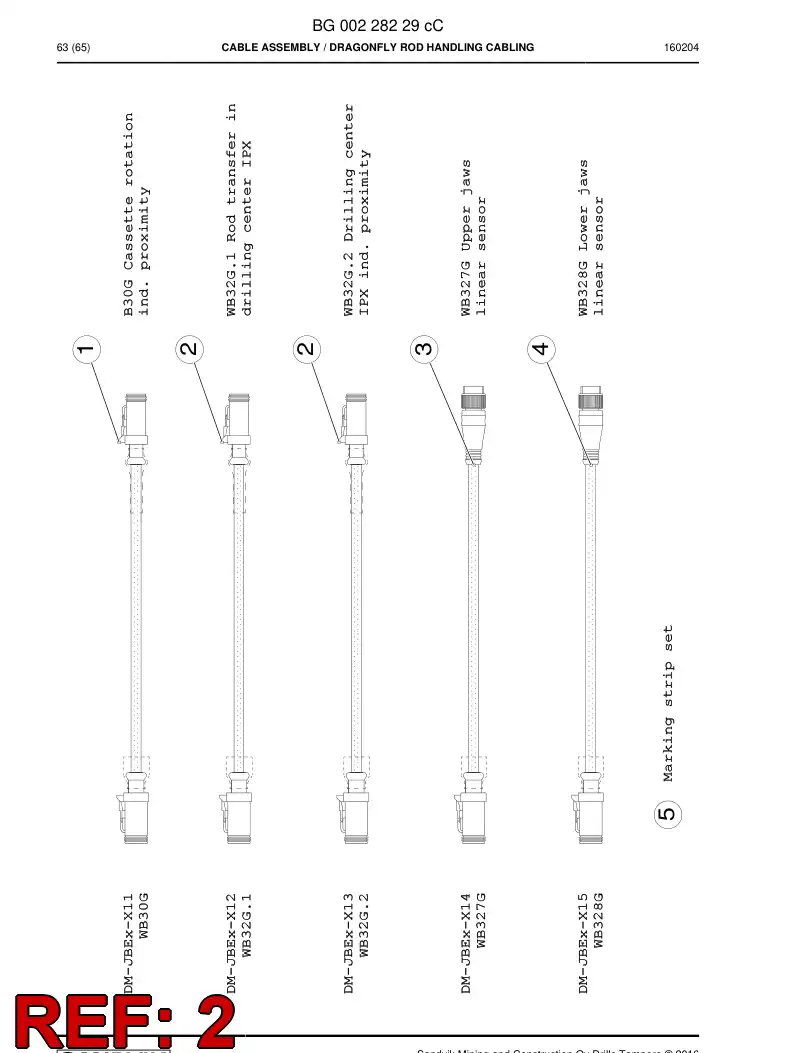 BG00229035a BG 002 290 35a Cable Assembly - Sandvik Technical Drawing