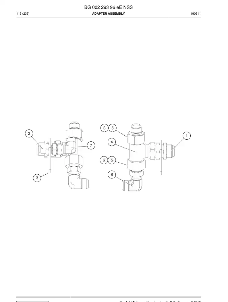 BG00229396e BG 002 293 96e Adapter Assembly - Sandvik Technical Drawing