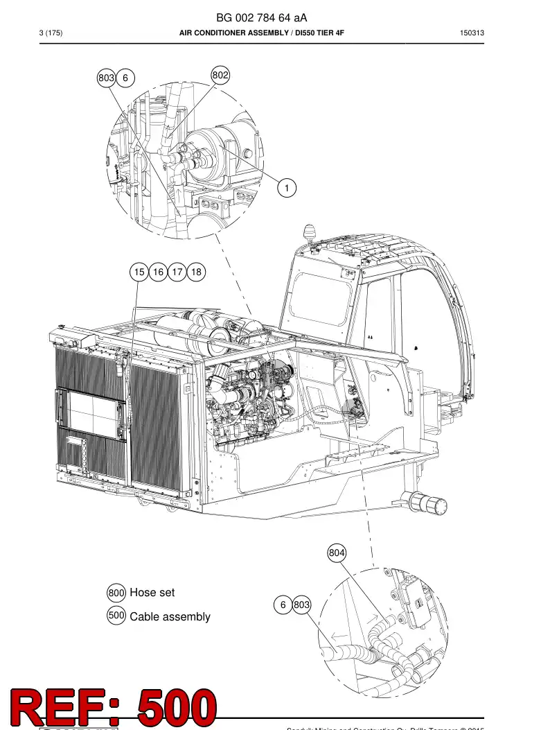 BG00229496a BG 002 294 96a Cable Assembly - Sandvik Technical Drawing