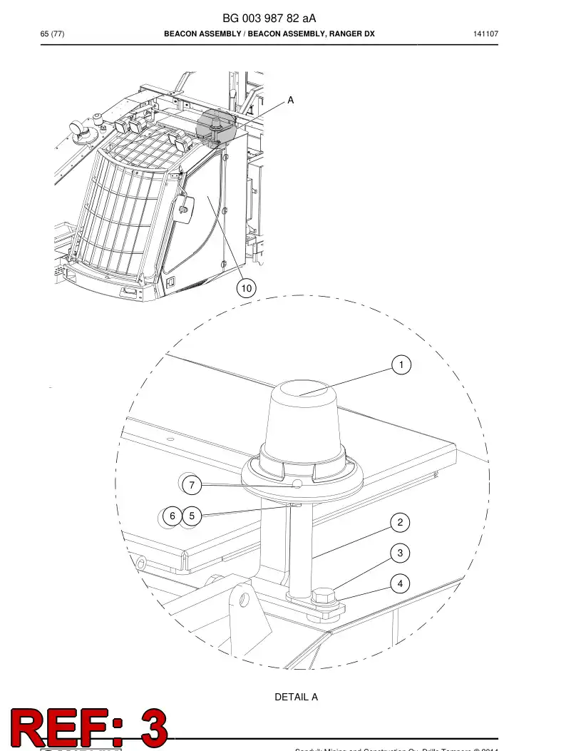BG00229728b BG 002 297 28b Beacon Assembly - Sandvik Technical Drawing