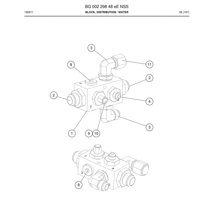 BG00229848e BG 002 298 48e Block, Distribution - Sandvik Technical Drawing