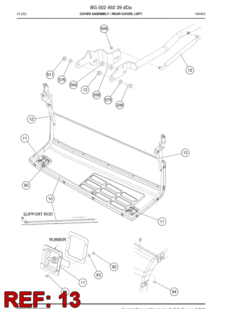 BG00229854a BG 002 298 54a Bushing - Sandvik Technical Drawing