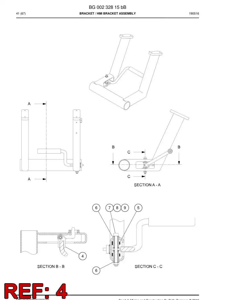 BG00229922b BG 002 299 22b Latch - Sandvik Technical Drawing