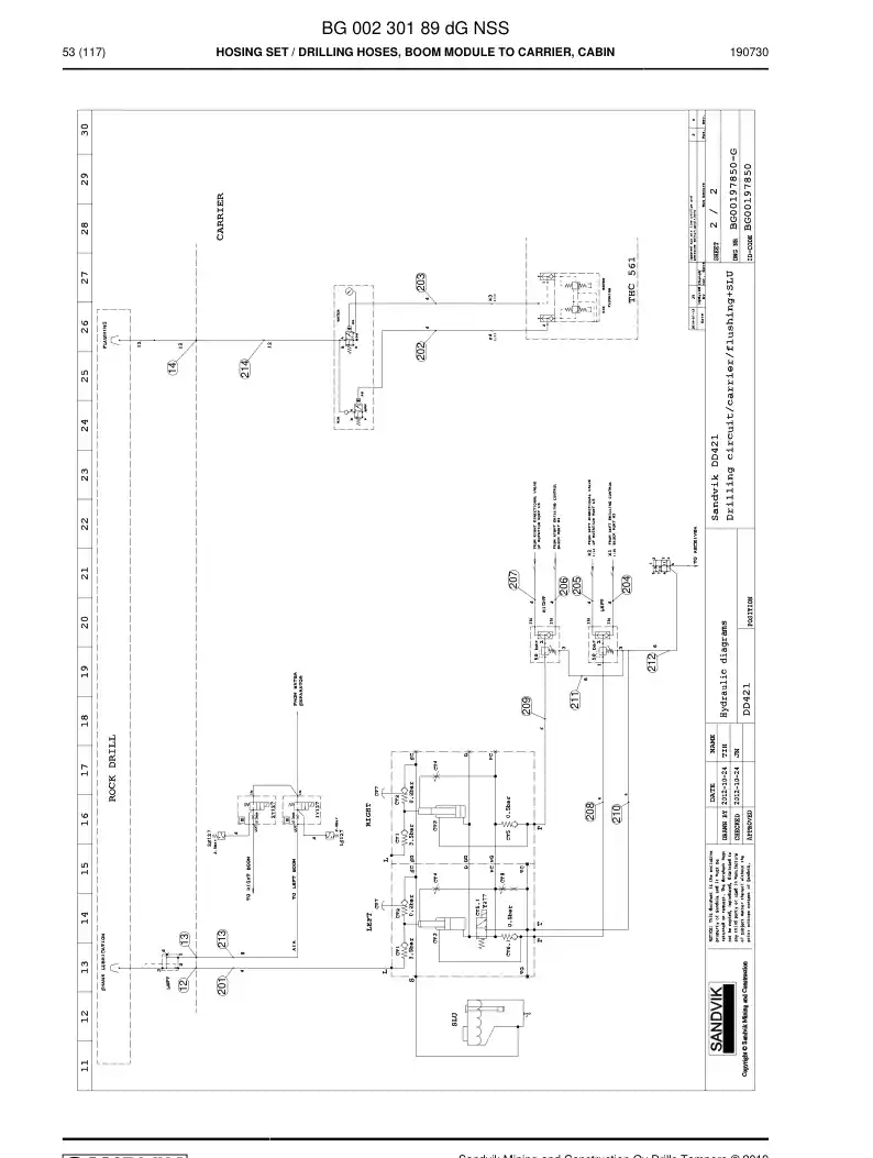 BG00230189d BG 002 301 89d Hosing Set - Sandvik Technical Drawing