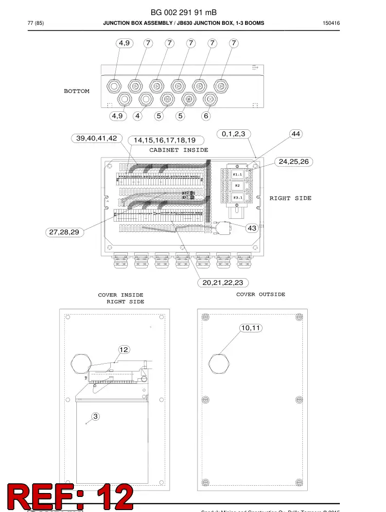 BG00230317a BG 002 303 17a Harness, Wiring - Sandvik Technical Drawing