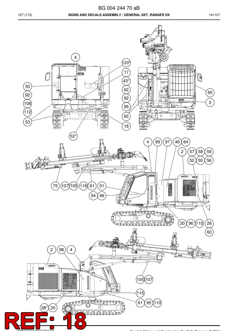 BG00232633a BG 002 326 33a Sign - Sandvik Technical Drawing