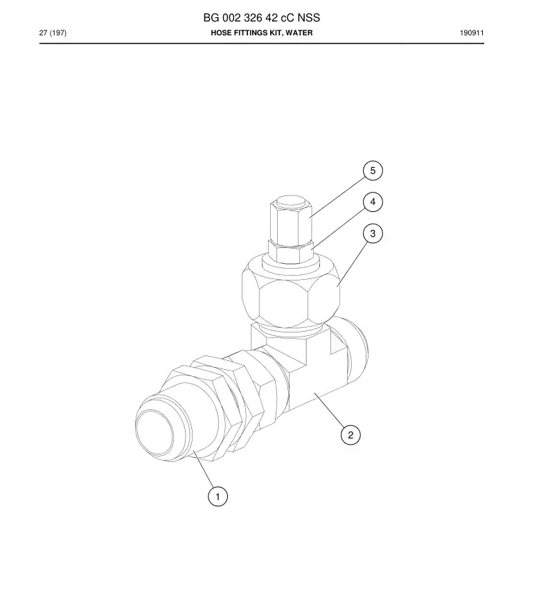 BG00232642c BG 002 326 42c Hose Fittings Kit, Water - Sandvik Technical Drawing
