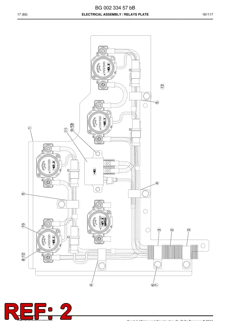 BG00233062b BG 002 330 62b Harness, Wiring - Sandvik Technical Drawing