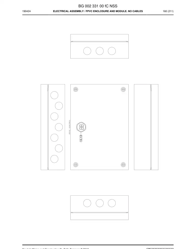 BG00233100f BG 002 331 00f Electrical Assembly - Sandvik Technical Drawing