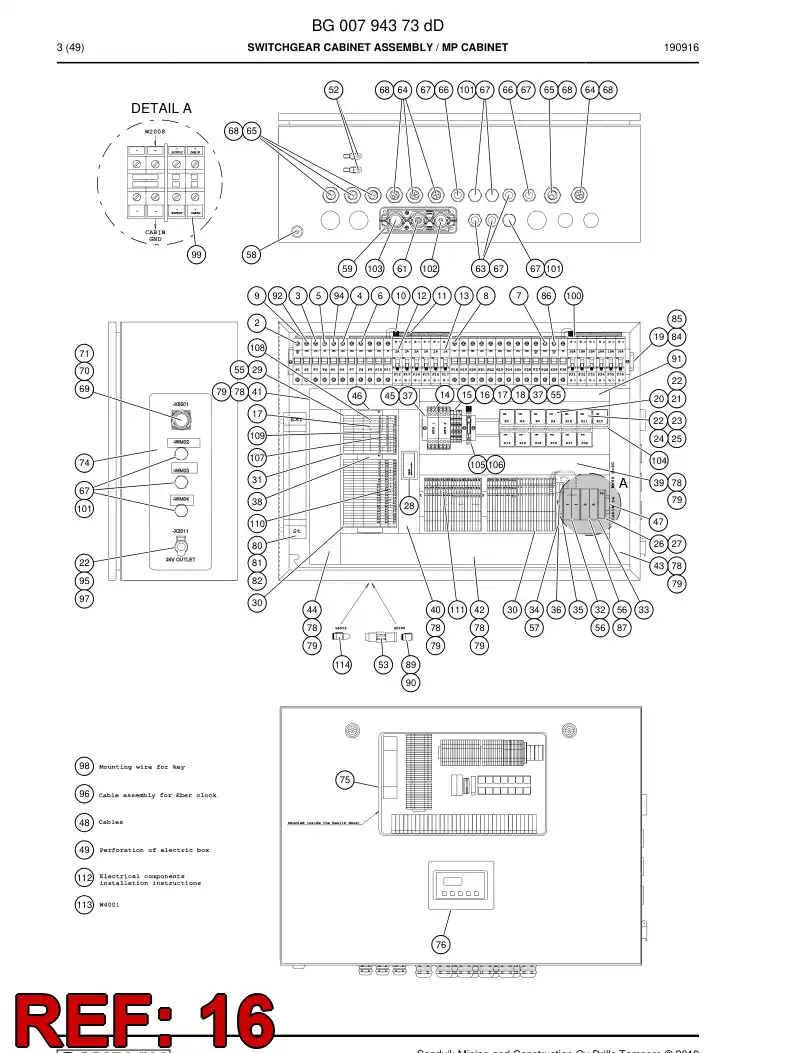 BG00233202a BG 002 332 02a Terminal Block, Component Plug - Sandvik Technical Drawing