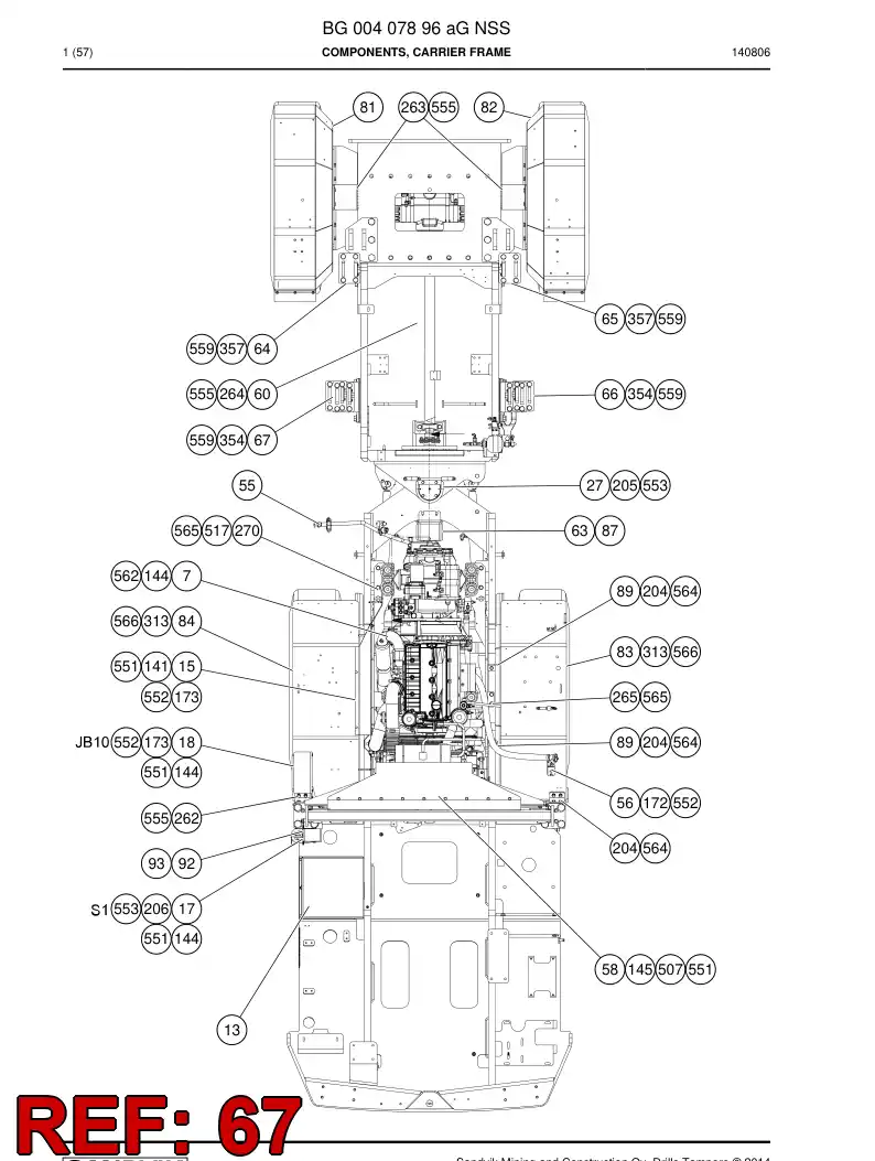 BG00233474a BG 002 334 74a Support - Sandvik Technical Drawing