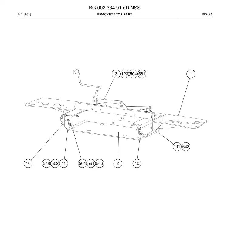BG00233491d BG 002 334 91d Bracket - Sandvik Technical Drawing